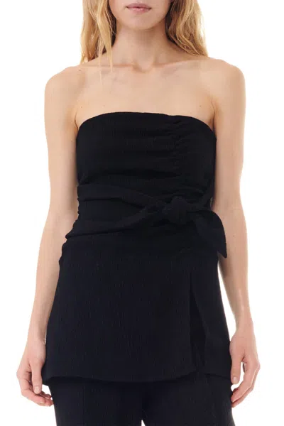 Ganni Strapless Viscose Top For