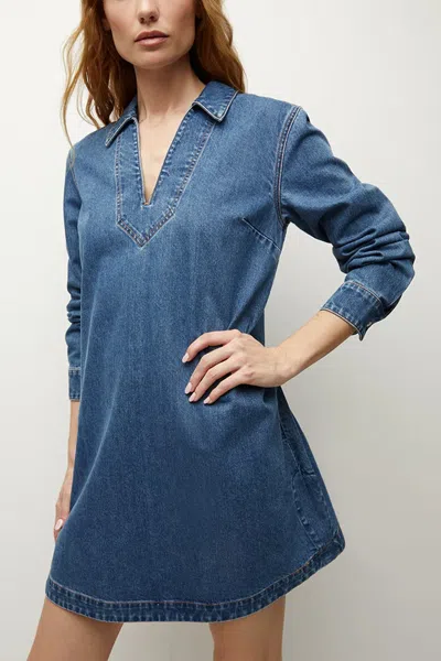 Veronica Beard Wasta Long Sleeve Denim Minidress