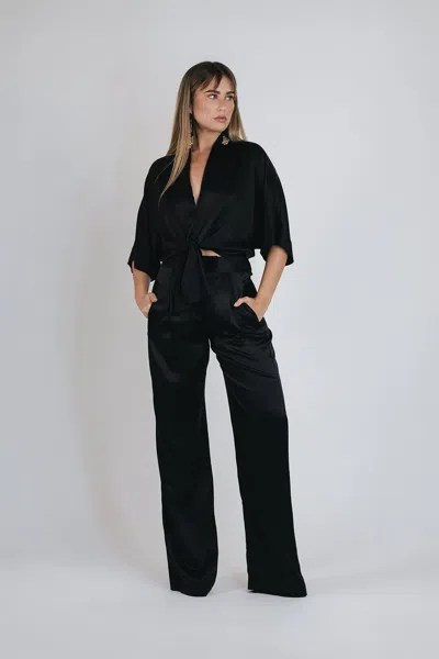 The Sei Wide Leg Trouser In Black