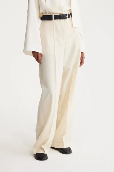 Shop Rohe Wide Leg Trousers In Off-white