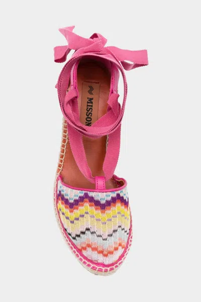 MISSONI ZIG-ZAG WEDGE ESPADRILLES IN MULTICOLOR 