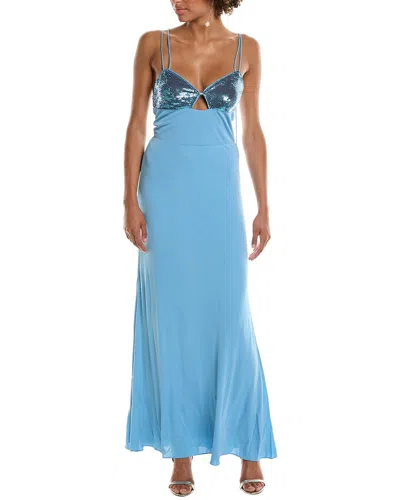 Halston Kasen Gown In Blue