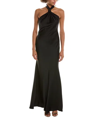 Shop Halston Emie Gown In Black