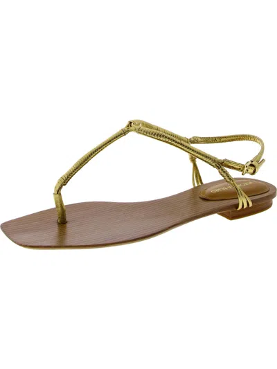 Veronica Beard Amelia Womens Leather Thong Flatform Sandals In Multi