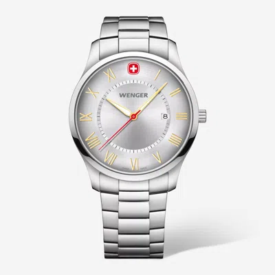 Wenger Swiss Army 01.1441.136 City Classic Silver Dial Watch 42mm In Silver