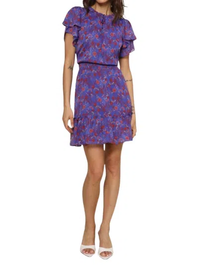 Robertson + Rodeo Harlann Floral Mini Dress In Cob,red In Multi