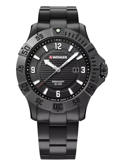 Wenger Swiss Army Men's 01.0641.135 Seaforce Black Dial Watch 43 Mm In Black