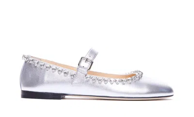 Mach&mach Mach & Mach Flat Shoes In Silver
