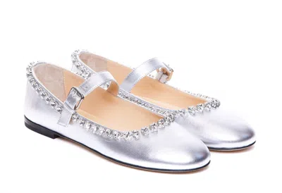 Mach&mach Mach & Mach Flat Shoes In Silver