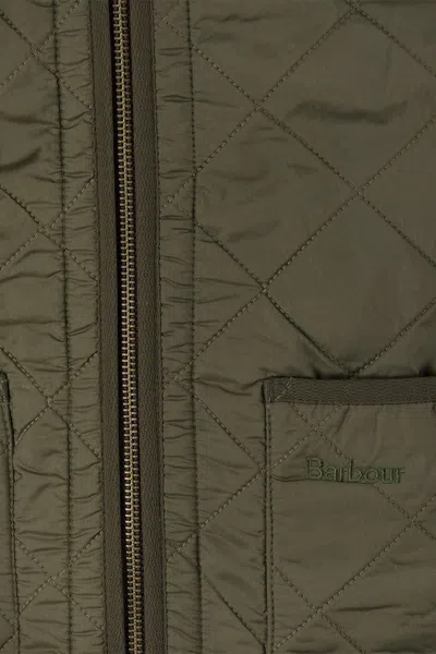 Barbour Sleevelees Quilted Jacket Polarquilt Waist In Green