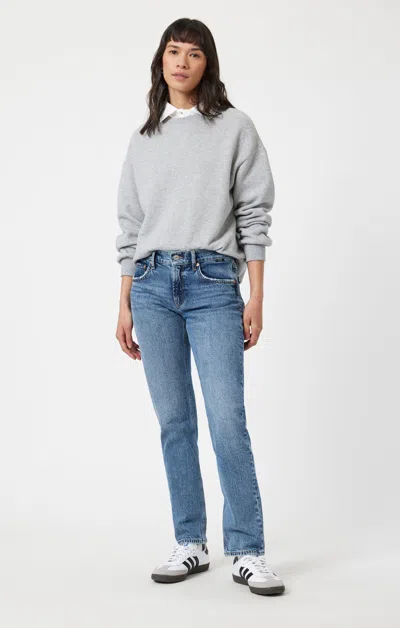 Mavi Mirella Straight Leg In Mid Brushed Classic Blue In Medium Blue