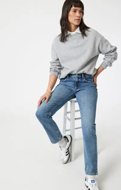 Mavi Mirella Straight Leg In Mid Brushed Classic Blue In Medium Blue