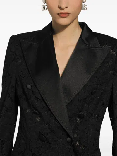 Shop Dolce & Gabbana Lace Double Breasted Jacket