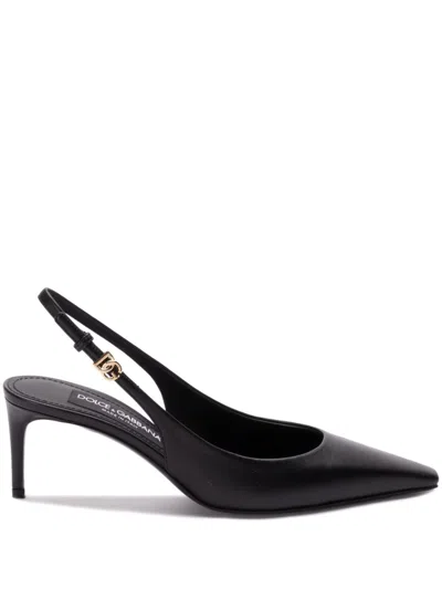 Shop Dolce & Gabbana Leather Slingback Pumps