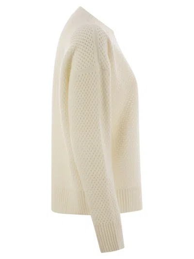 Fabiana Filippi Women's Open-knit Sweater With Bead Detailing In Neutral