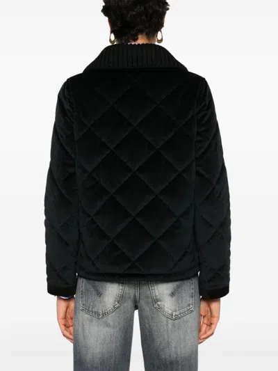 Fay Coat Fur Collar Leather Accents Side Pockets