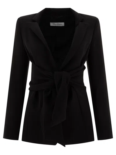 Max Mara Waist Belted Flap Pockets Notched Lapels