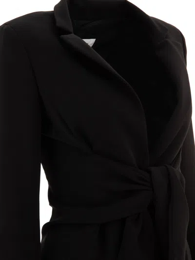 Max Mara Waist Belted Flap Pockets Notched Lapels