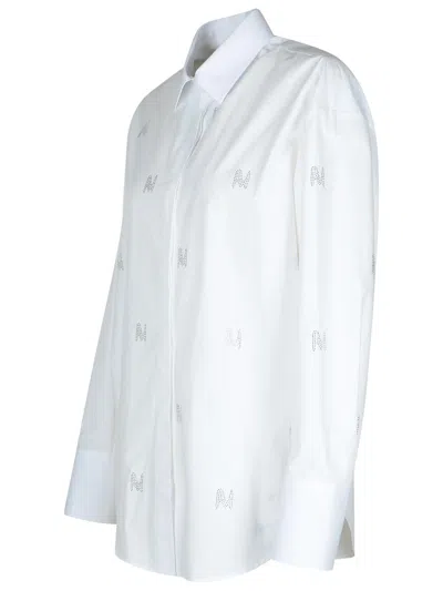 Msgm Cotton Shirt With Collared Neck And Embroidered Pattern