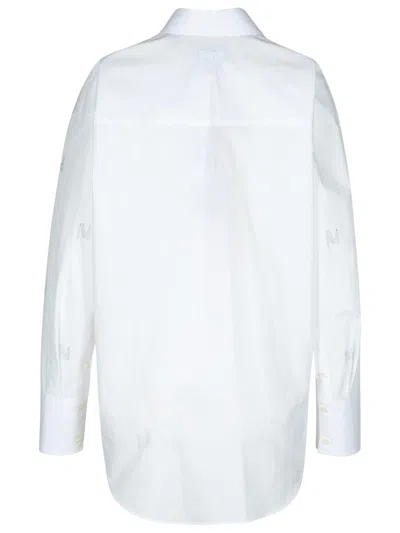 Msgm Cotton Shirt With Collared Neck And Embroidered Pattern
