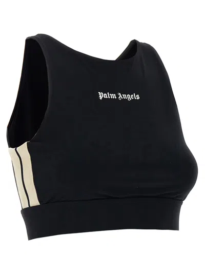 Palm Angels Black Training Crop Sport Top