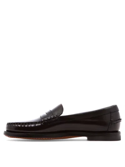 Sebago Black Leather Loafers In Nero Nero