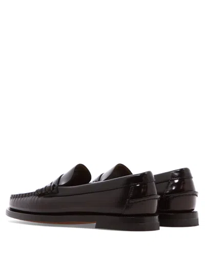 Sebago Black Leather Loafers In Nero Nero