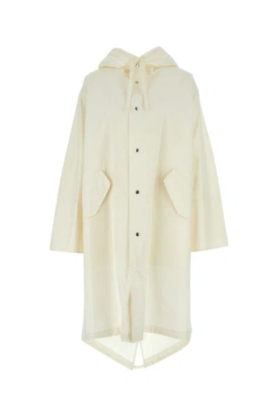 Jil Sander Cotton Hooded Raincoat In Neutral