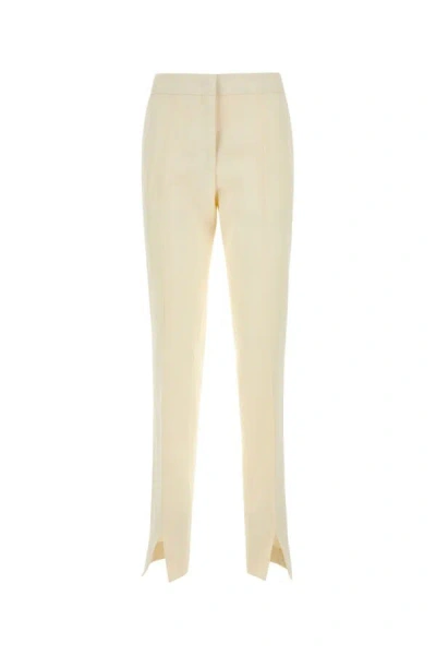 Jil Sander Ivory Viscose Blend Pant In White