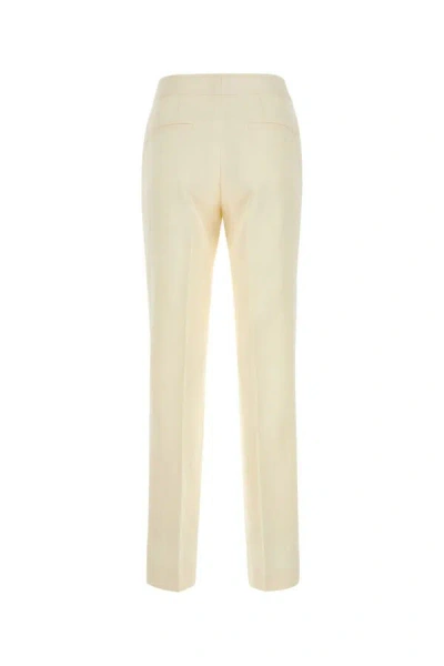 Jil Sander Ivory Viscose Blend Pant In White