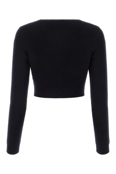 Jil Sander Cropped Wool Sweater In Blue