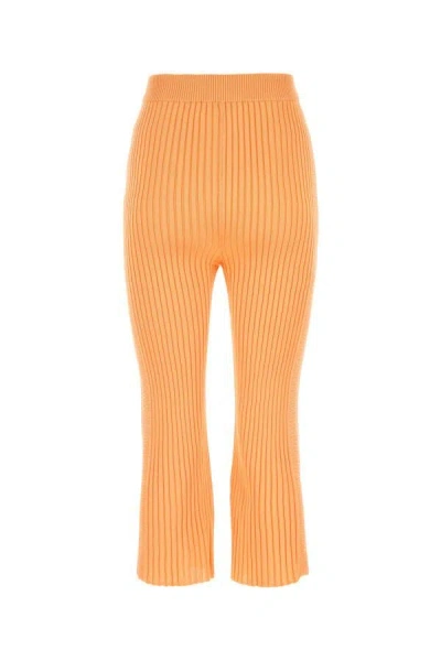 Jil Sander Peach Viscose Cropped Cut Pant In Orange