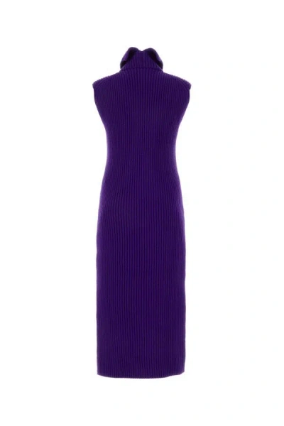Jil Sander Chic Wool Blend Sweater Dress In Purple
