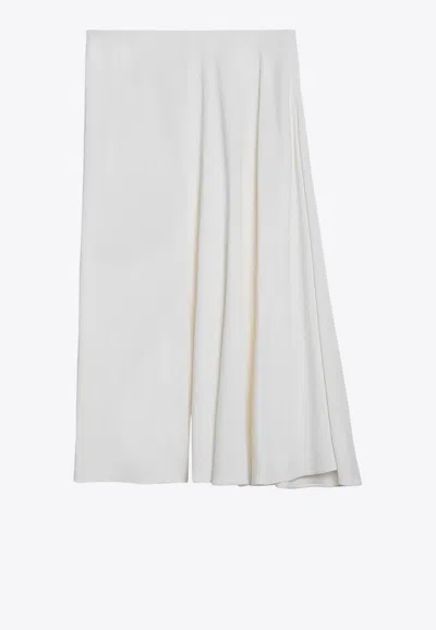Alaïa Asymmetrical Wide-leg Pants In White