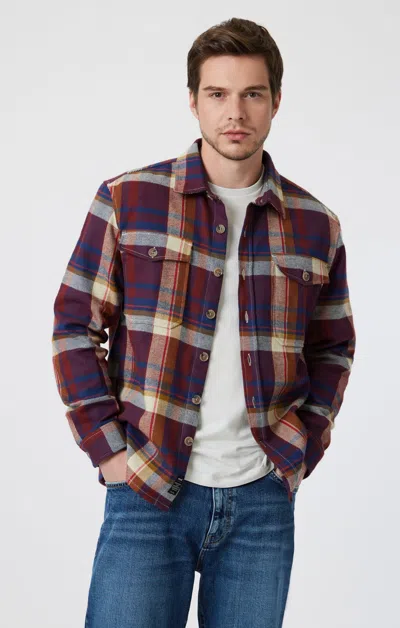 Mavi Double Pocket Check Shirt In Paprika Check In Red