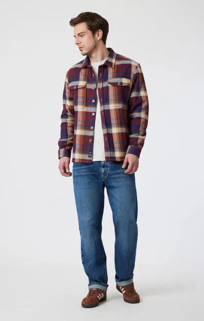 Mavi Double Pocket Check Shirt In Paprika Check In Red