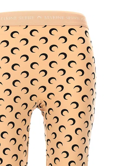 Marine Serre Beige Recycled Moon Jersey Stirrup Leggings