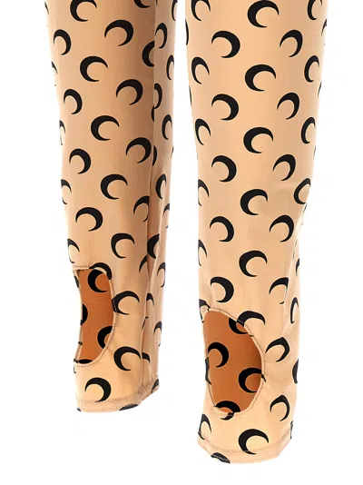 Marine Serre Beige Recycled Moon Jersey Stirrup Leggings