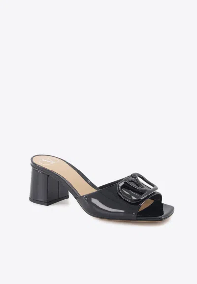 Valentino Garavani Vlogo Signature Slide Sandals In Black