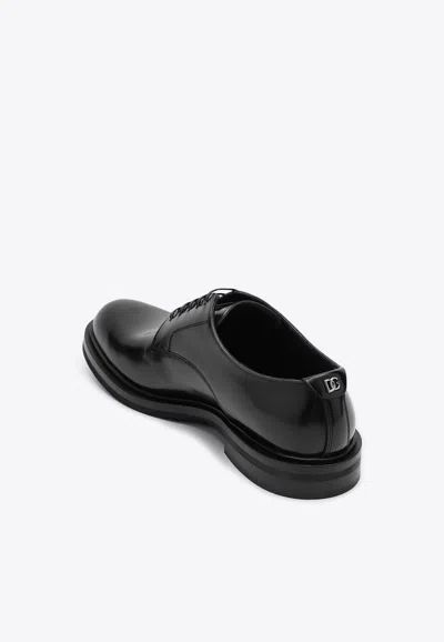 Dolce & Gabbana Raffaello Derby Lace-up Shoes In Black