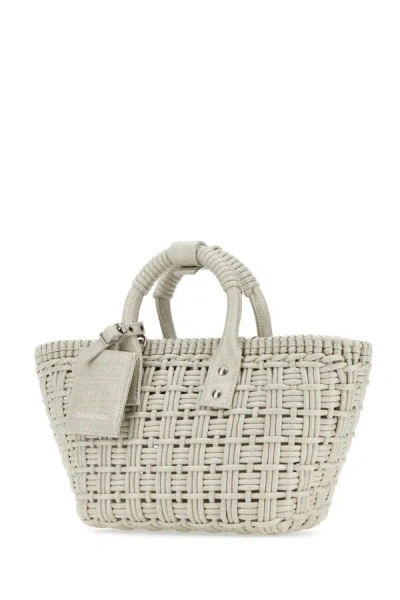 Balenciaga Sand Raffia Bistro Xs Handbag In Brown
