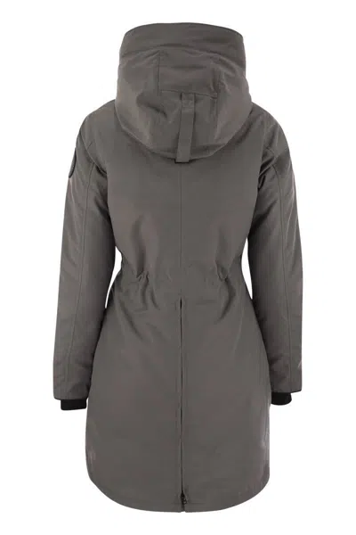Canada Goose Straight Hem Thigh-length Parka In Grey