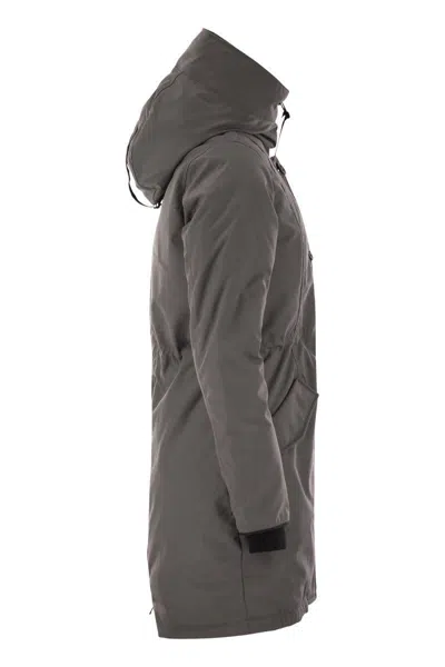 Canada Goose Straight Hem Thigh-length Parka In Grey
