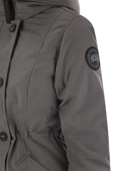 Canada Goose Straight Hem Thigh-length Parka In Grey