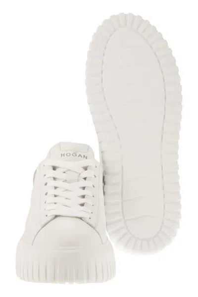 Hogan H-stripes Leather Trainers In Multicolor