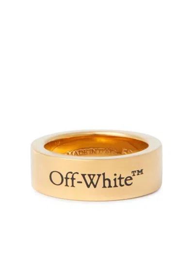 Off-white Logo Ring In Gold - No