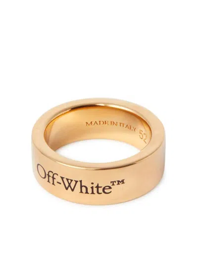 Off-white Logo Ring In Gold - No