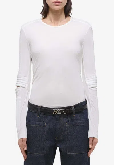 Helmut Lang Astro Crew Silky Long Sleeve T-shirt In White
