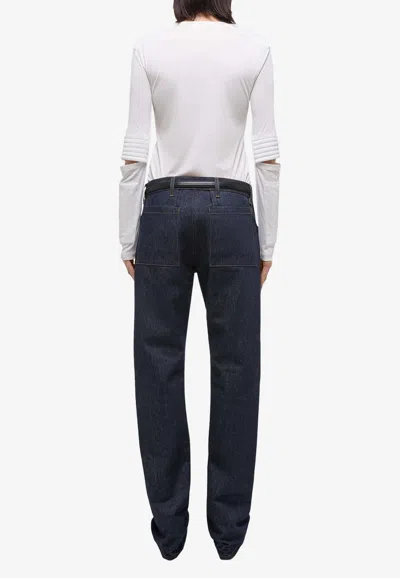Helmut Lang Astro Crew Silky Long Sleeve T-shirt In White