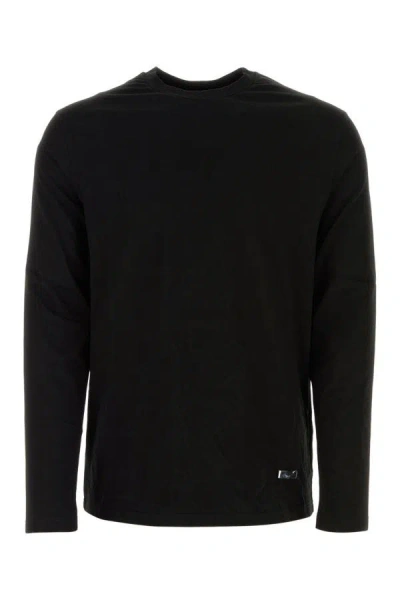 Jil Sander Cotton Crew Neck T-shirt With Long Sleeves In Black